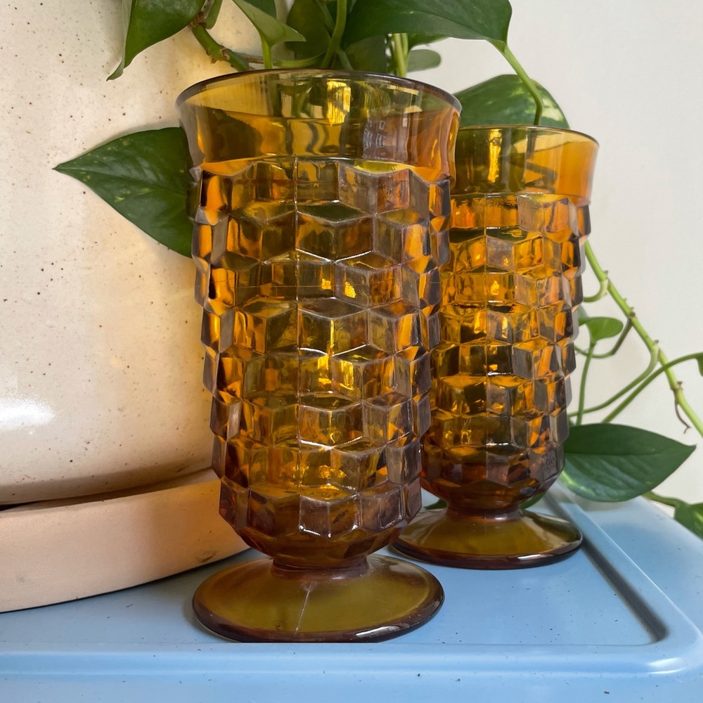 amber goblets, set of 2